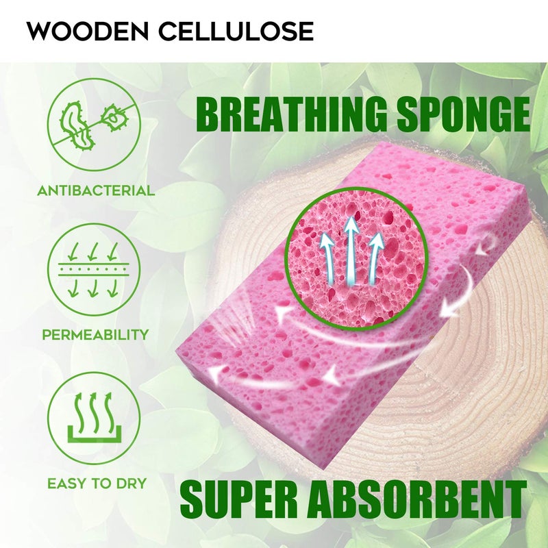 PANYEE Compressed Cellulose Kitchen Sponges 24Pack,Non-Scratch Biodegradable Natural Sponge Scrub for Dishes Cleaning,Funny Colorful DIY Sponge for Kids - Image 3